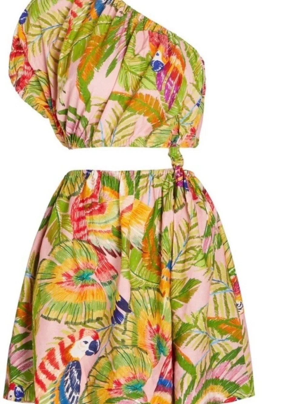 FARM Rio Pink Tropical One-Shoulder Mini summer dress - Picture 3 of 6